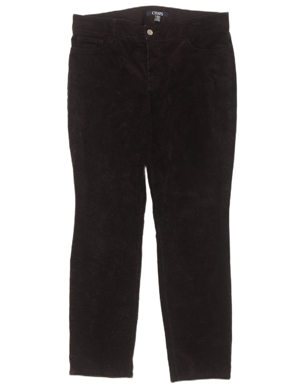 Chaps Pantalones de pana delgados para mujer US 12 Large W34 L30 Algodón negro