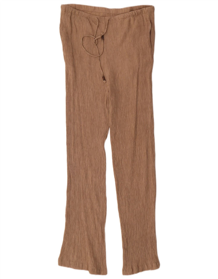 ZARA Pantalón Chándal Mujer UK 46 Large Viscosa Beige