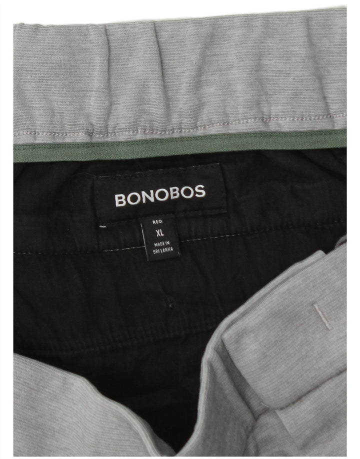 BONOBOS Pantalón Chino Slim para Hombre XL W40 L29 Poliéster Gris