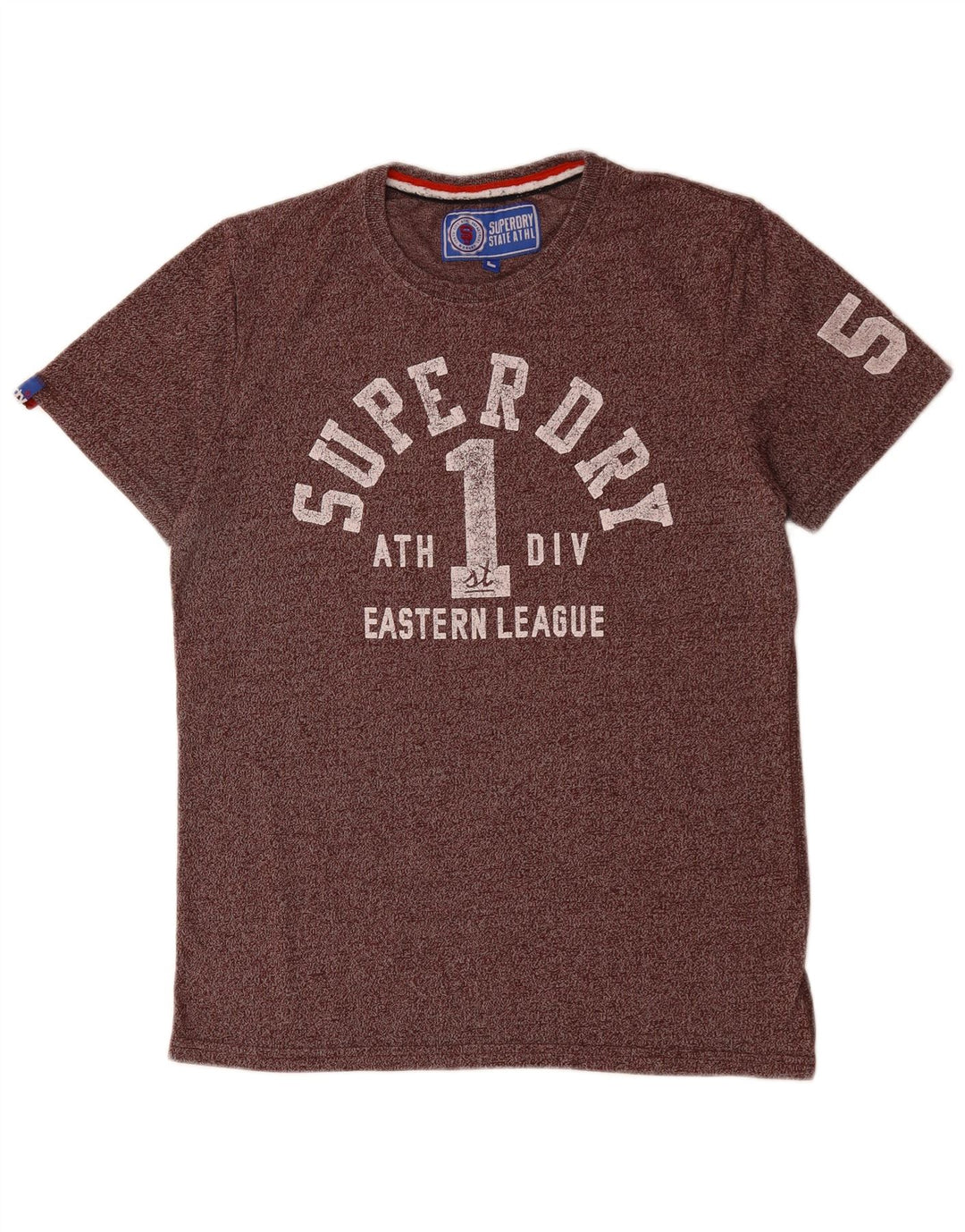 SUPERDRY Camiseta gráfica para hombre Top grande de algodón moteado morado