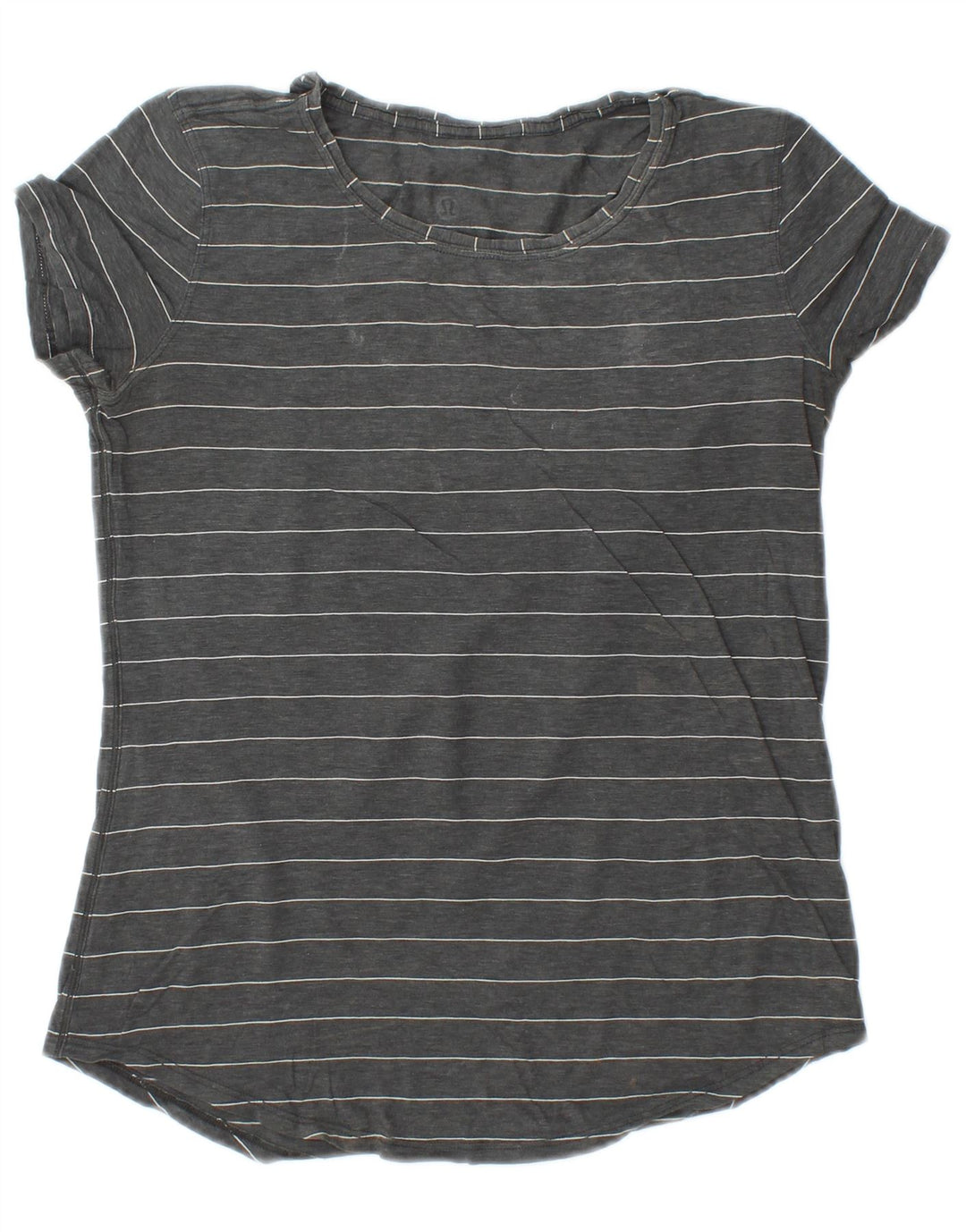 LULULEMON Camiseta para Mujer Top UK 10 Small Gris Rayas