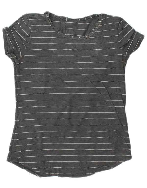 LULULEMON Camiseta para Mujer Top UK 10 Small Gris Rayas