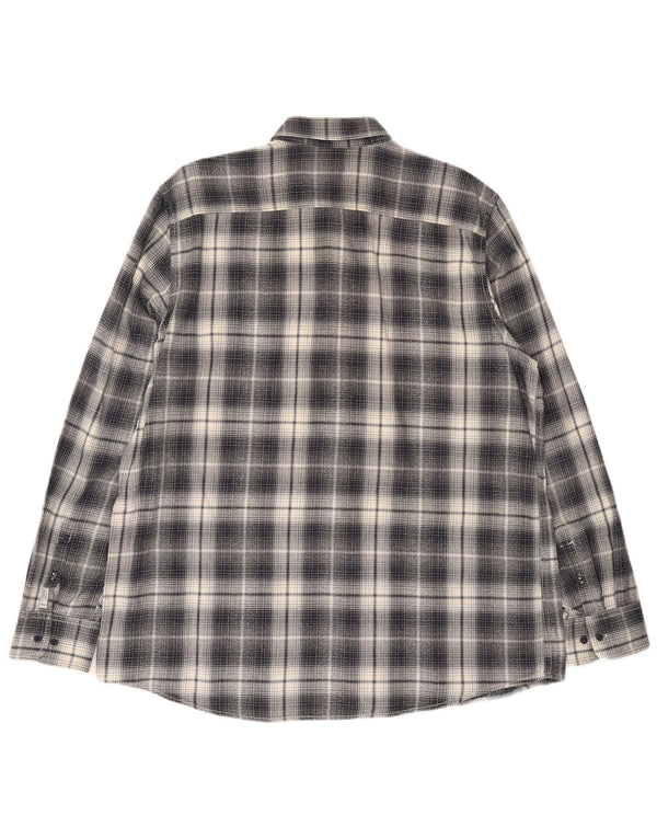 Lerros Camisa De Franela Hombre 2XL Algodón A Cuadros Gris