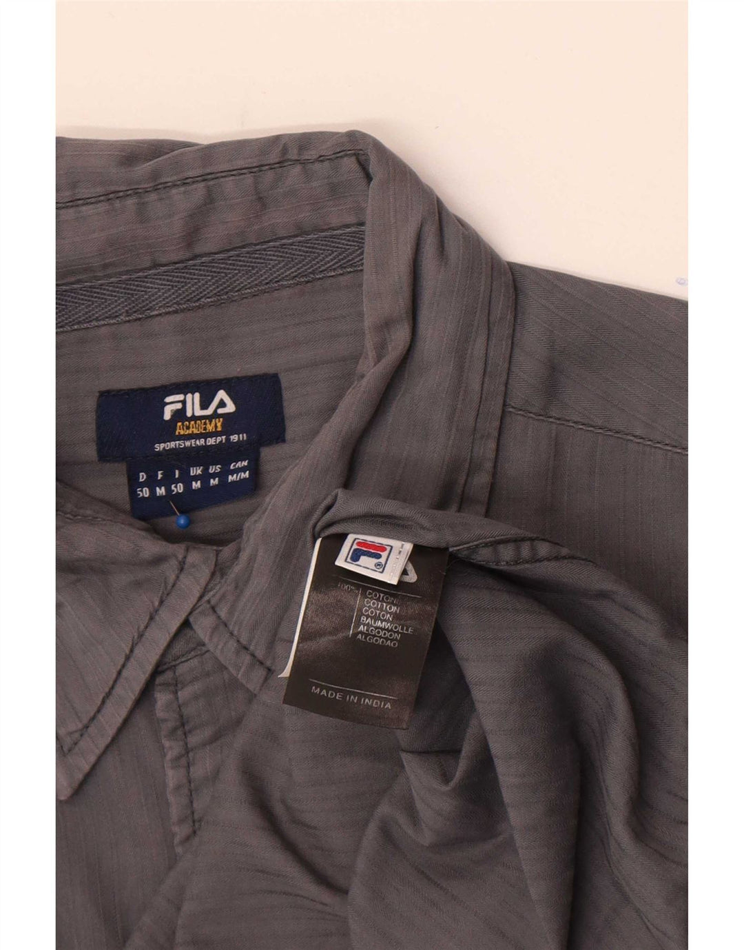 Camisa Fila Hombre Algodón Gris Medio