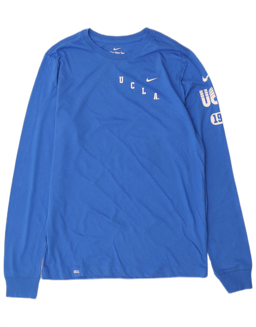 Nike Camiseta gráfica de manga larga de algodón azul medio para hombre