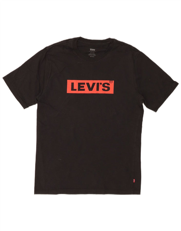 LEVI'S Camiseta gráfica de ajuste relajado para hombre Top XS Algodón negro