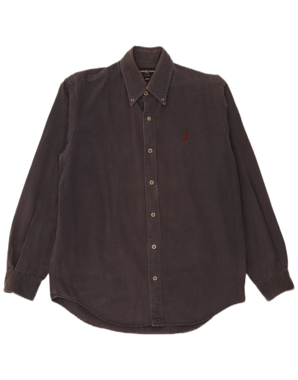 Camisa Marlboro Classics Hombre Small Gris Algodón