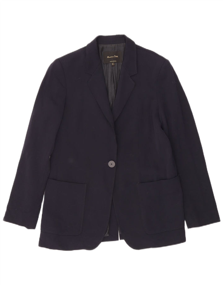 Massimo Dutti Chaqueta Blazer De 1 Botón Mujer EU 38 Small Azul Marino Poliéster