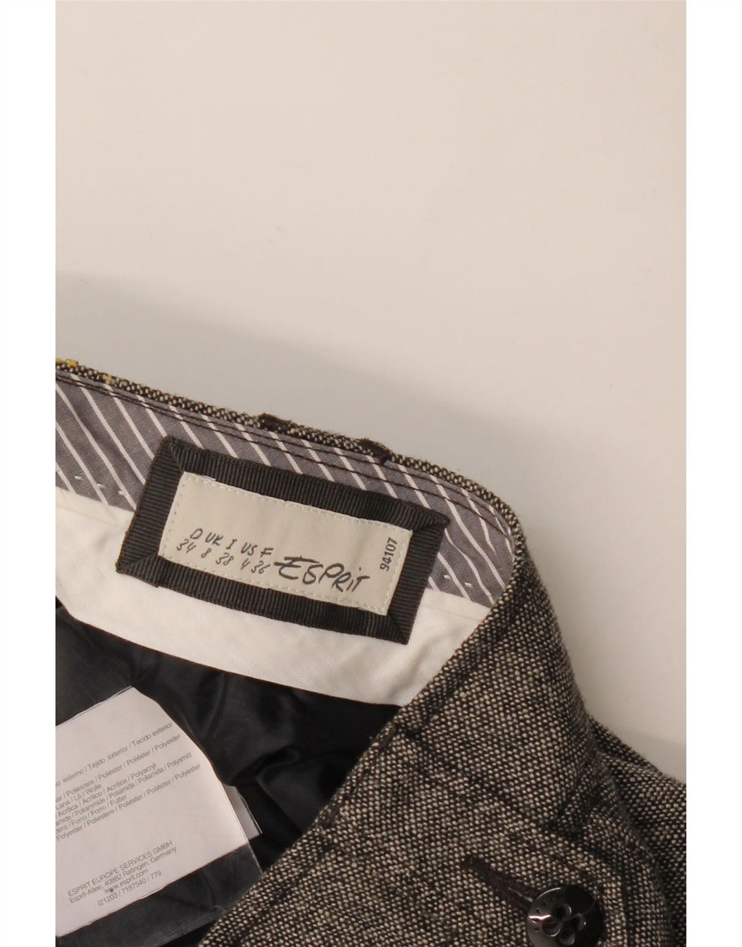 Esprit Minifalda para mujer UK 8 Small W30 Poliéster moteado gris