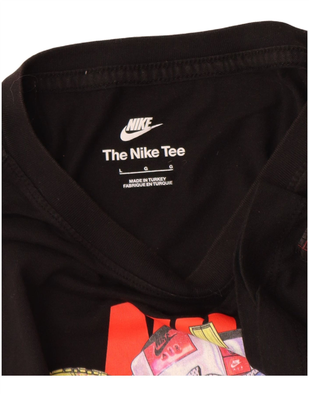 Nike - Camiseta gráfica para hombre, talla grande, algodón negro