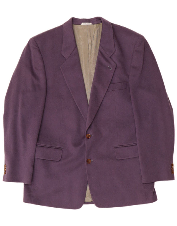 Rene Lezard Chaqueta tipo blazer de 2 botones para hombre IT 52 XL Cachemira morada