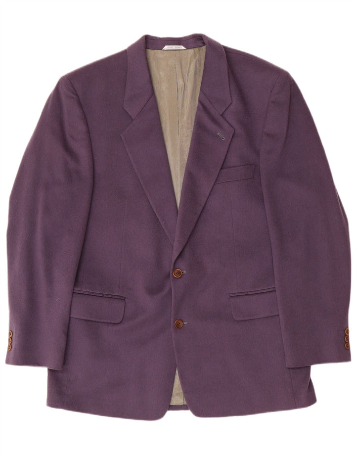 Rene Lezard Chaqueta tipo blazer de 2 botones para hombre IT 52 XL Cachemira morada