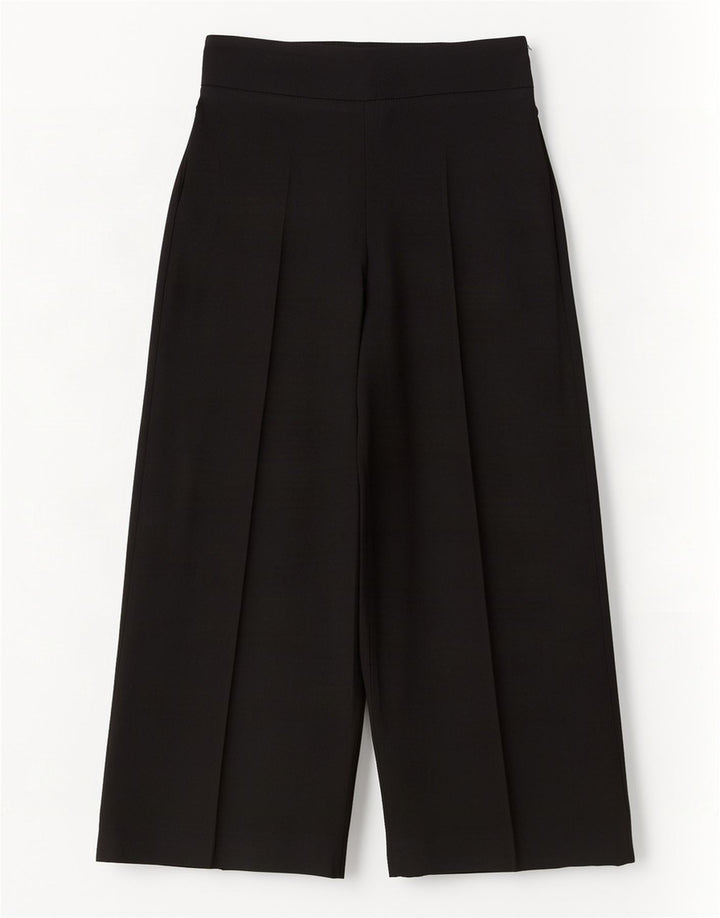 Zara Mujer Pantalones Cortos De Pierna Ancha Mediano W28 L25 Poliéster Negro
