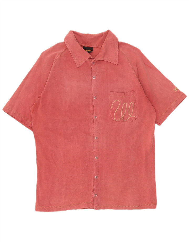 Wrangler Camisa De Manga Corta Para Hombre Rojo Medio