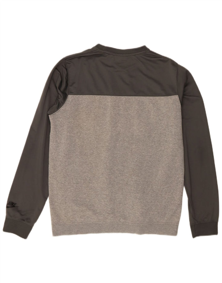 Nike Hombre Sudadera con gráfico tipo jersey de algodón color block en gris medio