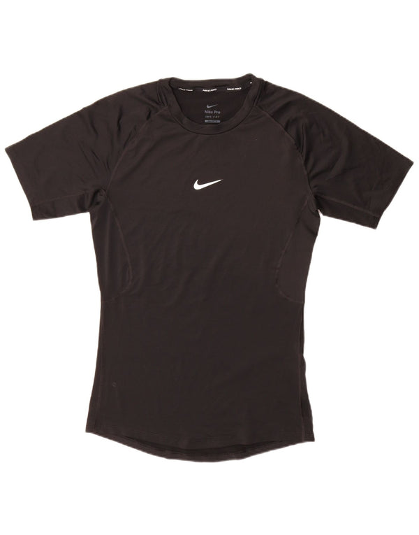 NIKE Camiseta ajustada para mujer UK 12 Medium Negro Poliéster