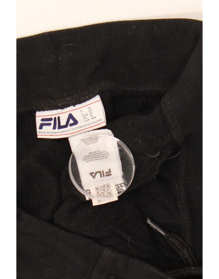 Fila Hombre Pantalones De Chándal Gráfico Joggers Algodón Negro Mediano