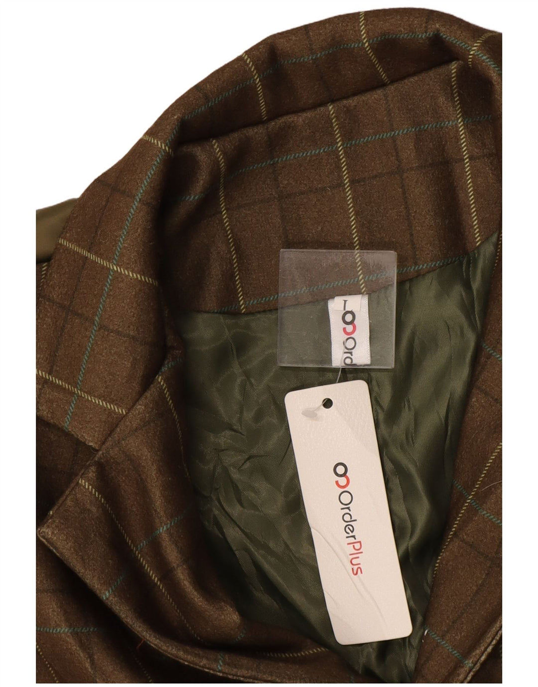 Chaleco vintage para hombre a cuadros grandes de color caqui
