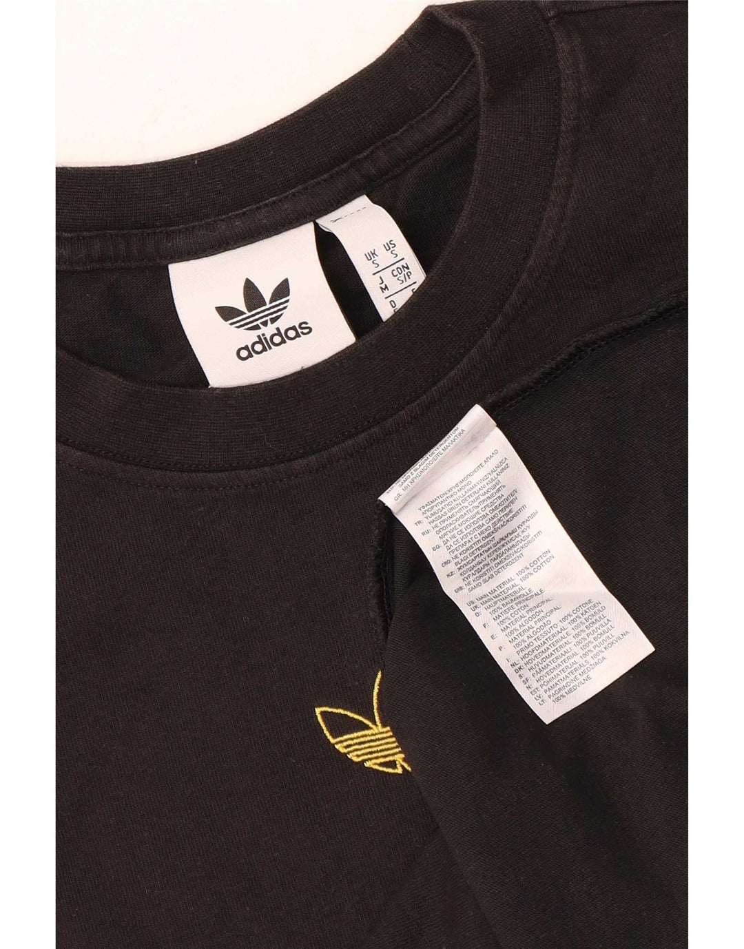 Adidas - Camiseta para hombre, talla pequeña, algodón negro