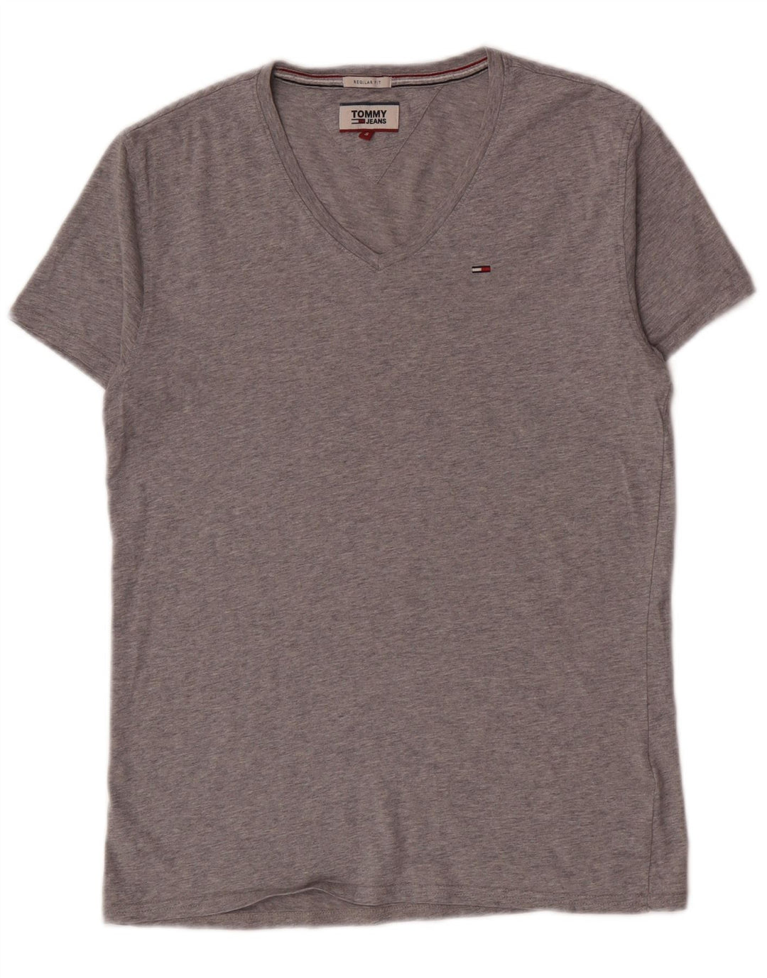 Tommy Hilfiger - Camiseta para hombre, talla pequeña, algodón gris