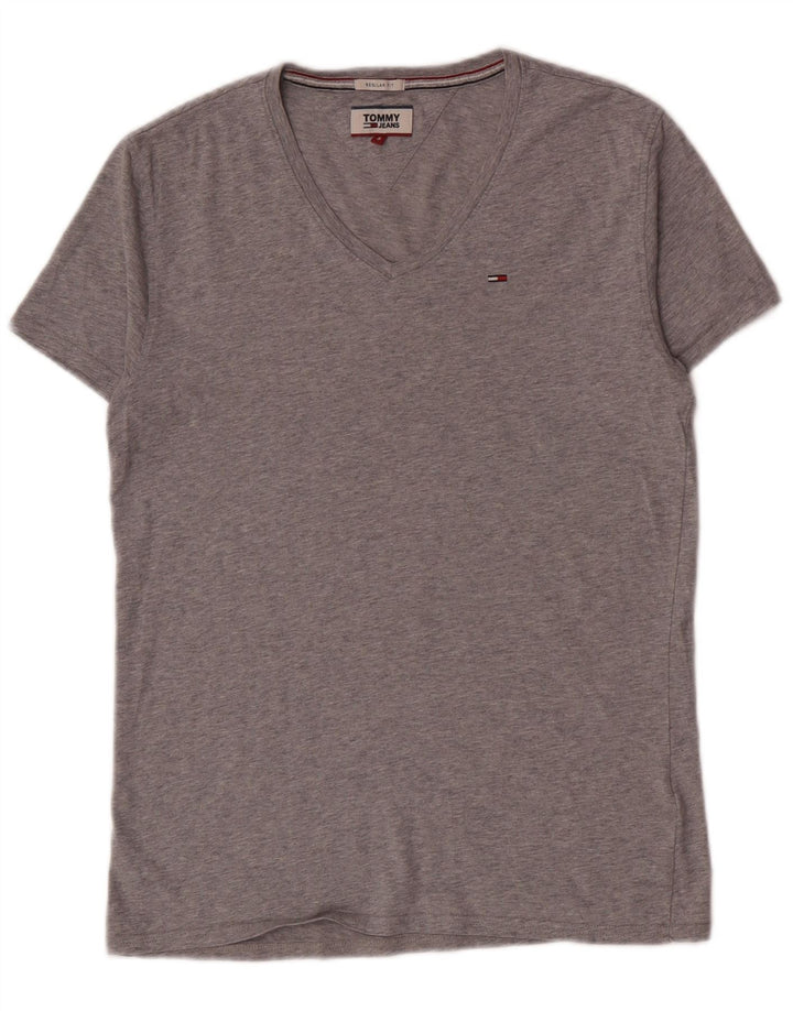 Tommy Hilfiger - Camiseta para hombre, talla pequeña, algodón gris