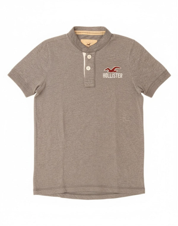 Camiseta Hollister Hombre Top Algodón Gris Medio