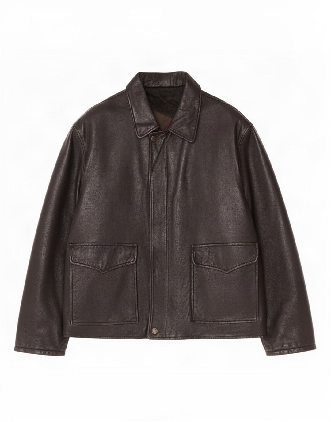 Chaqueta de cuero vintage para hombre Reino Unido 42 XL Negro