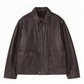 Chaqueta de cuero vintage para hombre Reino Unido 42 XL Negro