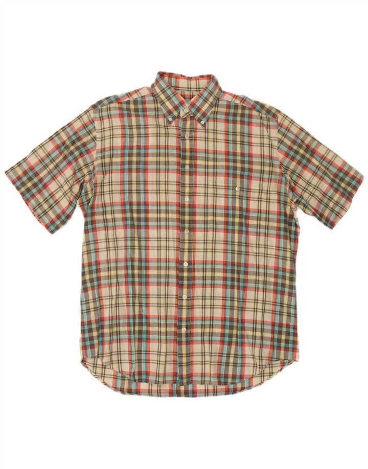 Pal Zileri Camisa Manga Corta Hombre Talla 42 Grande Cuadros Multicolor