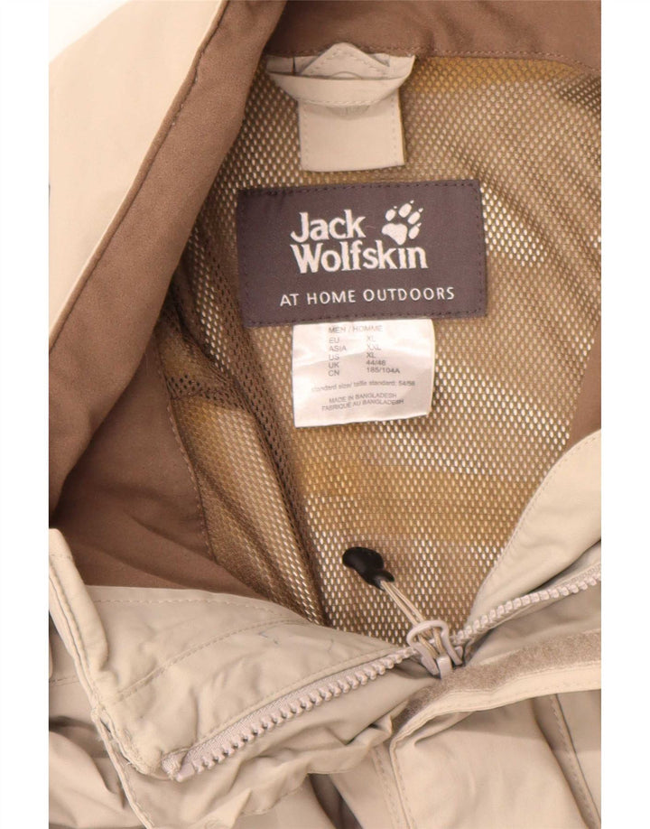 Jack Wolfskin Chaqueta impermeable para hombre ES 44/46 XL Beige Colorblock Poliamida