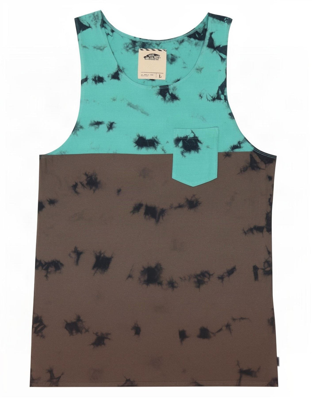 Vans Camiseta sin mangas para hombre, talla grande, gris, teñido anudado