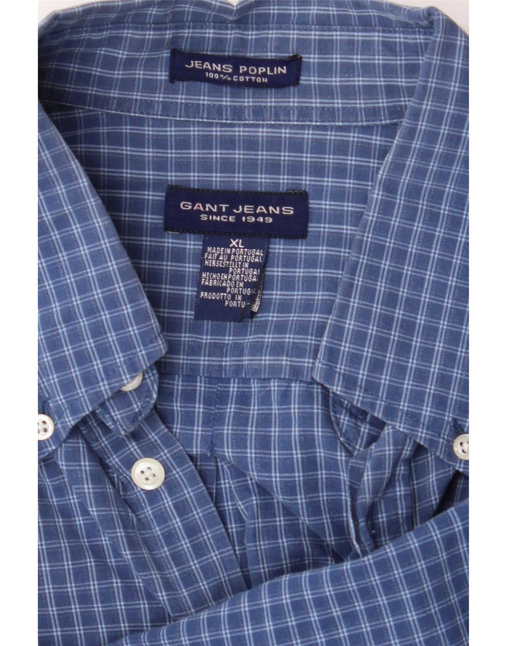 Camisa Gant Hombre XL Algodón a cuadros azules