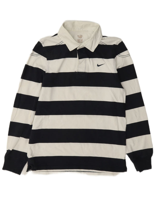 Nike Polo de rugby de manga larga para hombre UK 34/36 Small Black Stripes