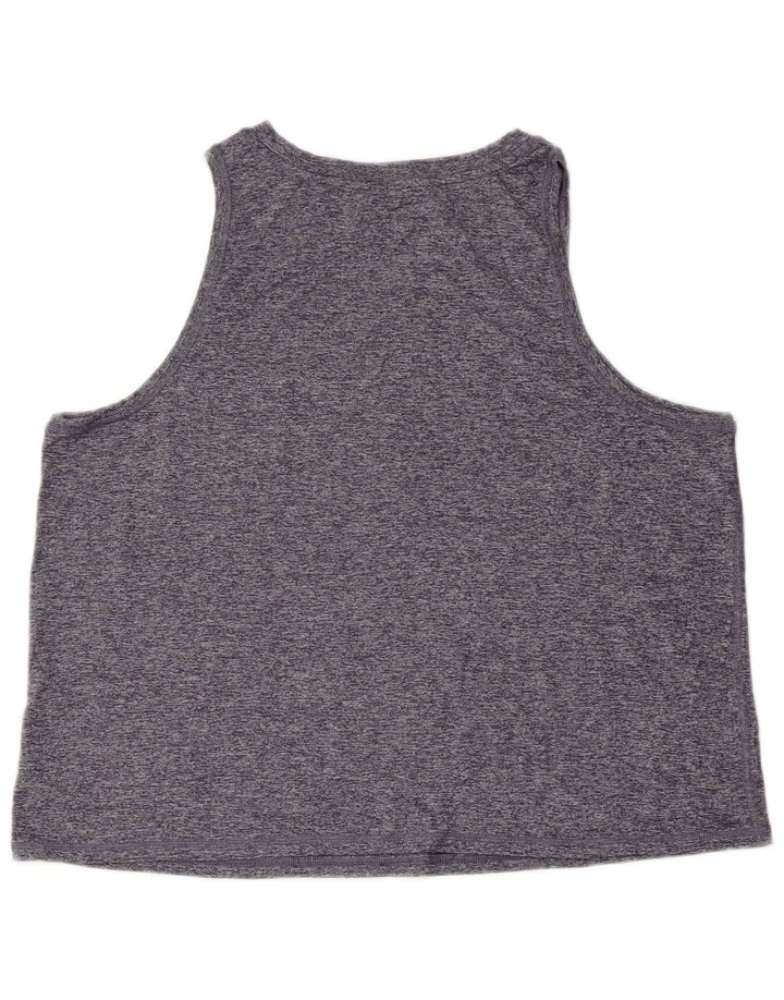 ATHLETA Top corto sin mangas para mujer UK 40 XL Poliéster moteado en azul marino