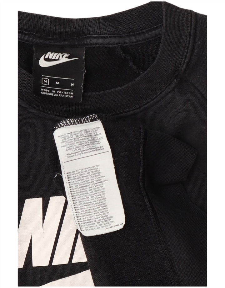 Nike - Sudadera gráfica para mujer, talla 40, talla mediana, algodón negro