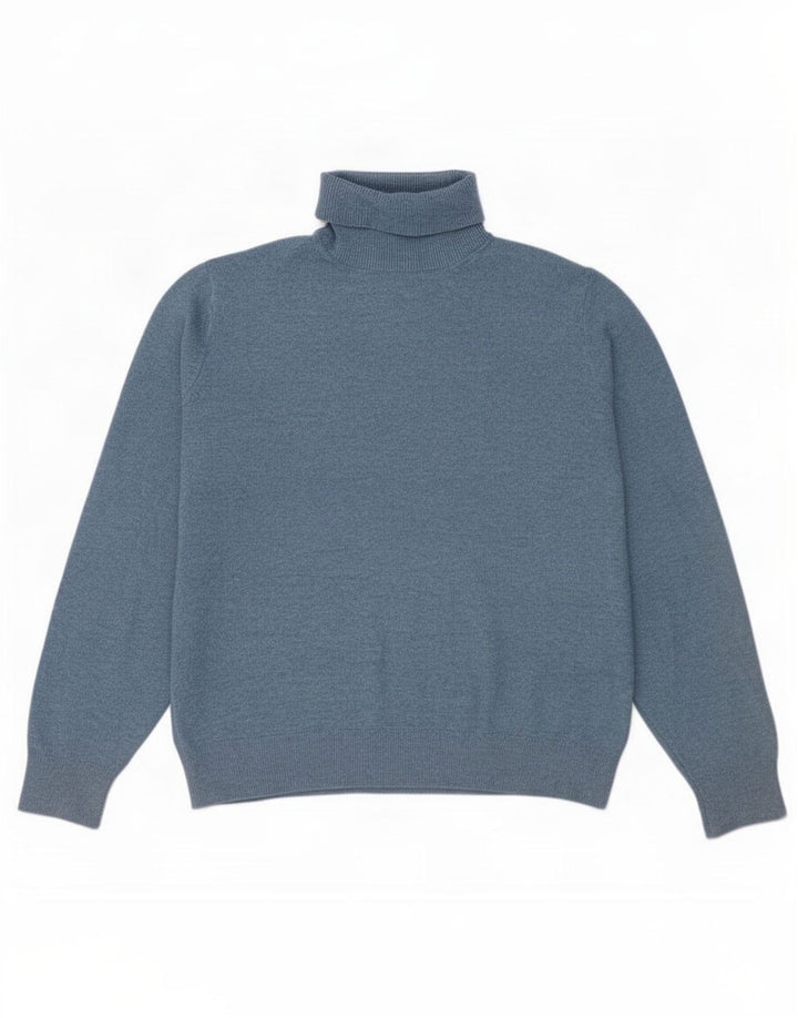 Marks & Spencer Jersey con cuello vuelto para mujer UK 44 Poliéster azul medio