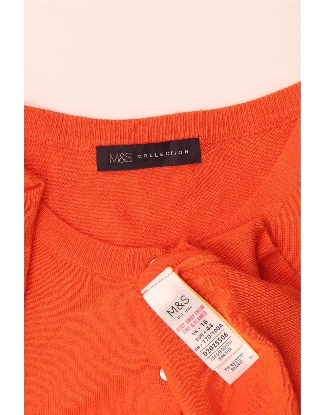 Marks & Spencer Suéter tipo cárdigan para mujer UK 46 Viscosa naranja grande