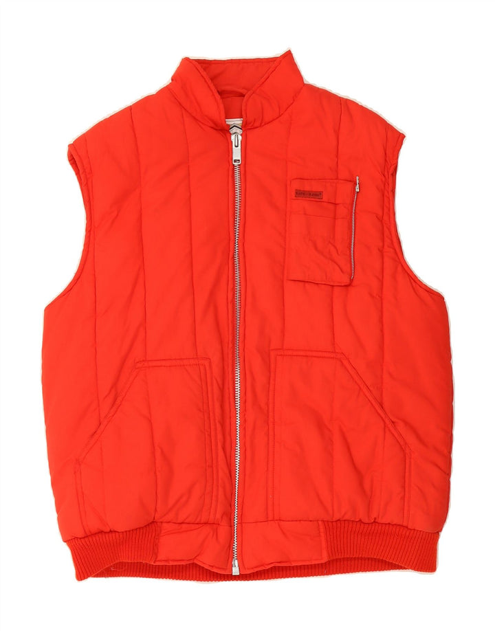LIFE LINE Mens Padded Gilet IT 51 Large Red Cotton Vintage Life Line and Second-Hand Life Line from Messina Hembry 