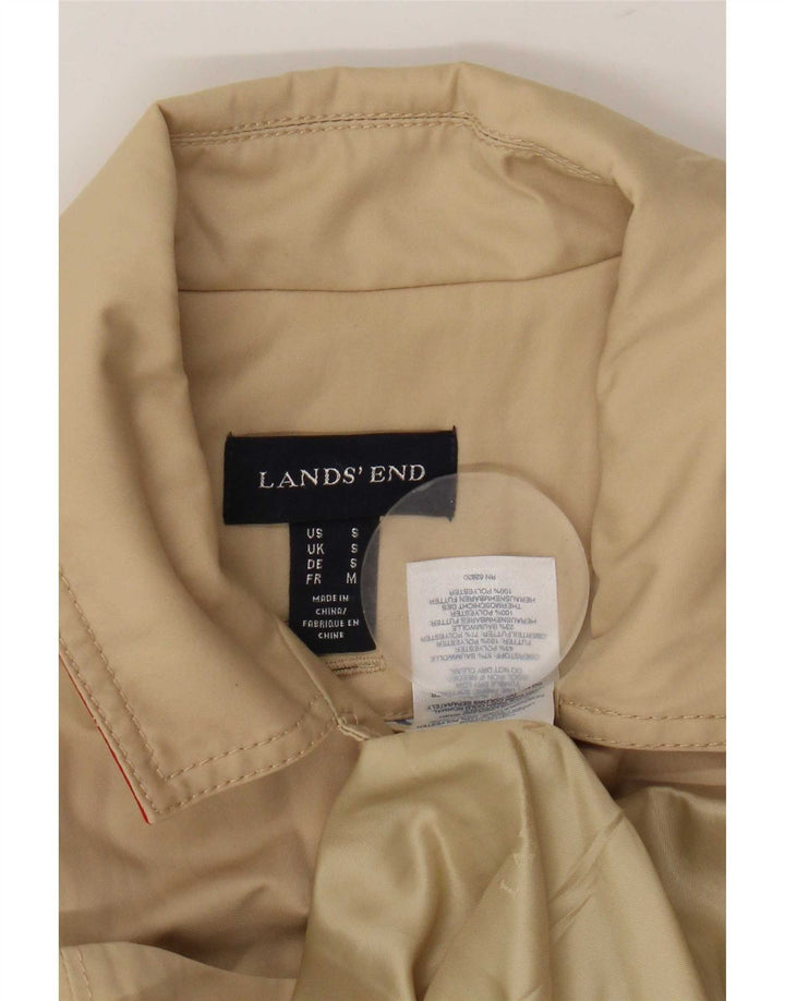 Lands End Gabardina para mujer Reino Unido 10 Pequeño Algodón Beige