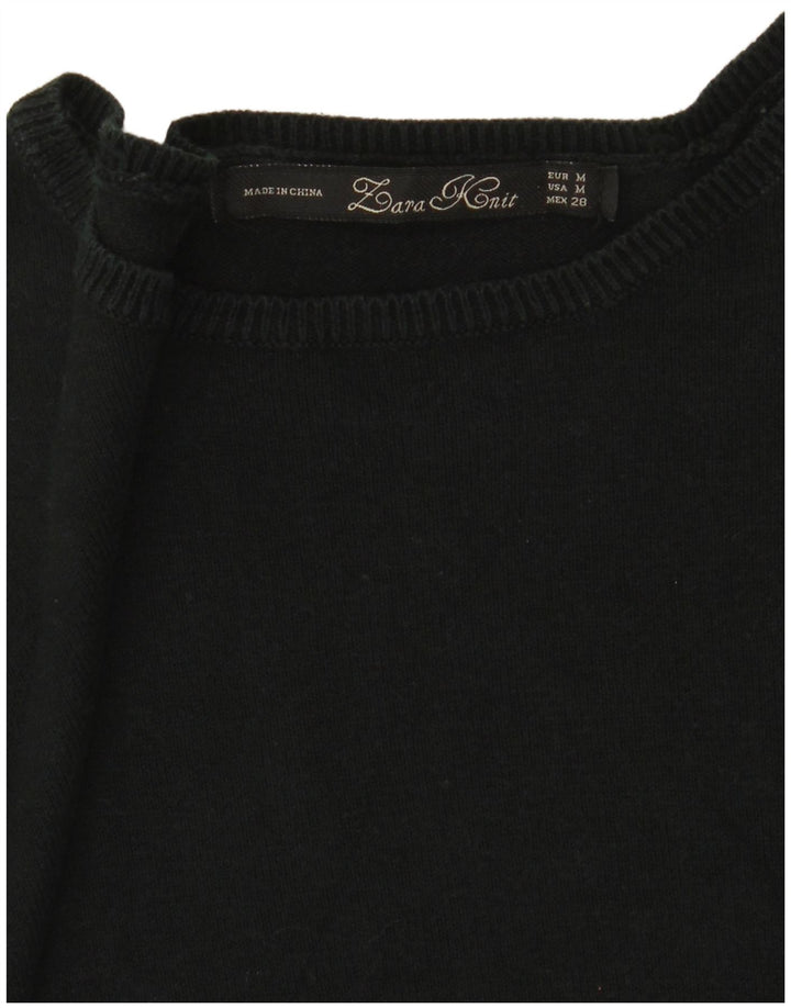 Zara - Jersey extragrande con cuello barco para mujer, talla 40, talla M, color negro