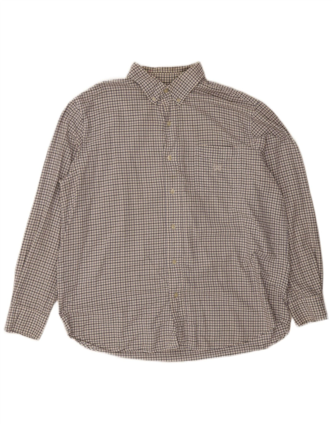 Chaps Camisa Regular Fit Hombre XL Algodón A Cuadros Blanco