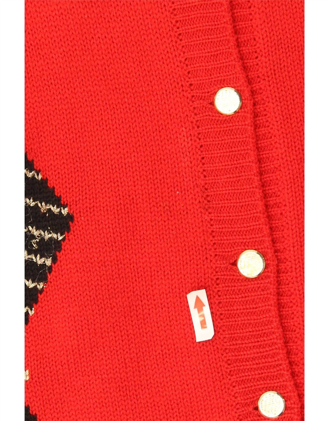 Vintage mujer Cardigan suéter Reino Unido 16 grande rojo Argyle/Diamante