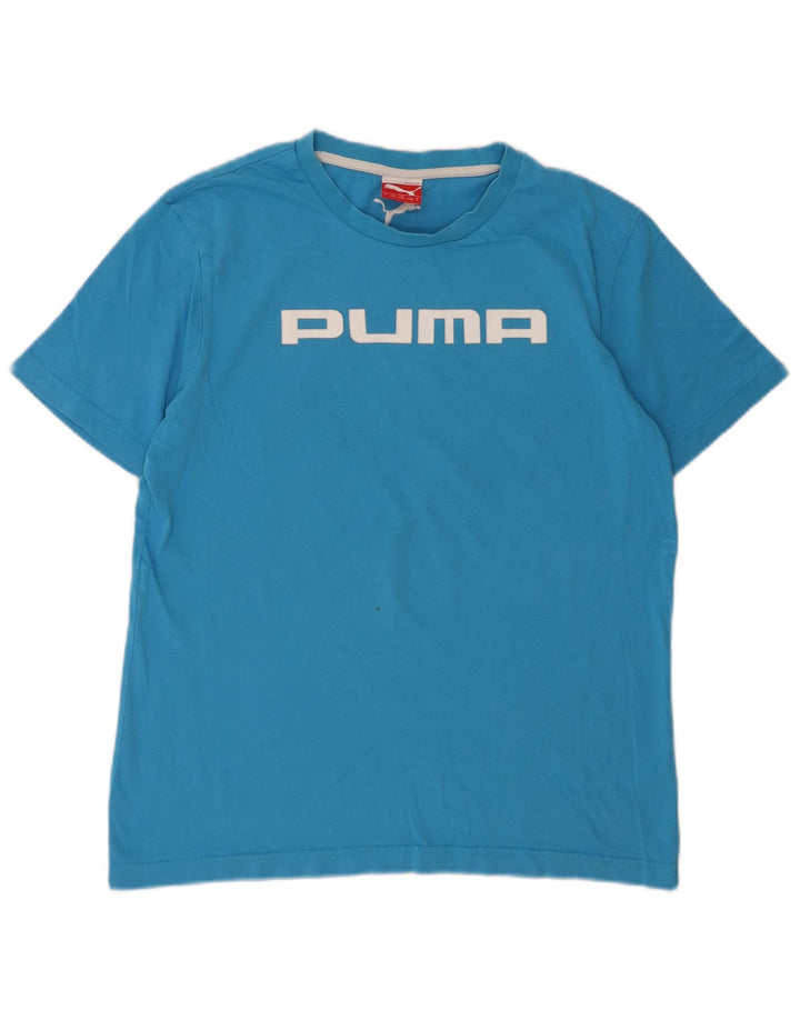 PUMA Camiseta gráfica para hombre Top Small Blue Cotton