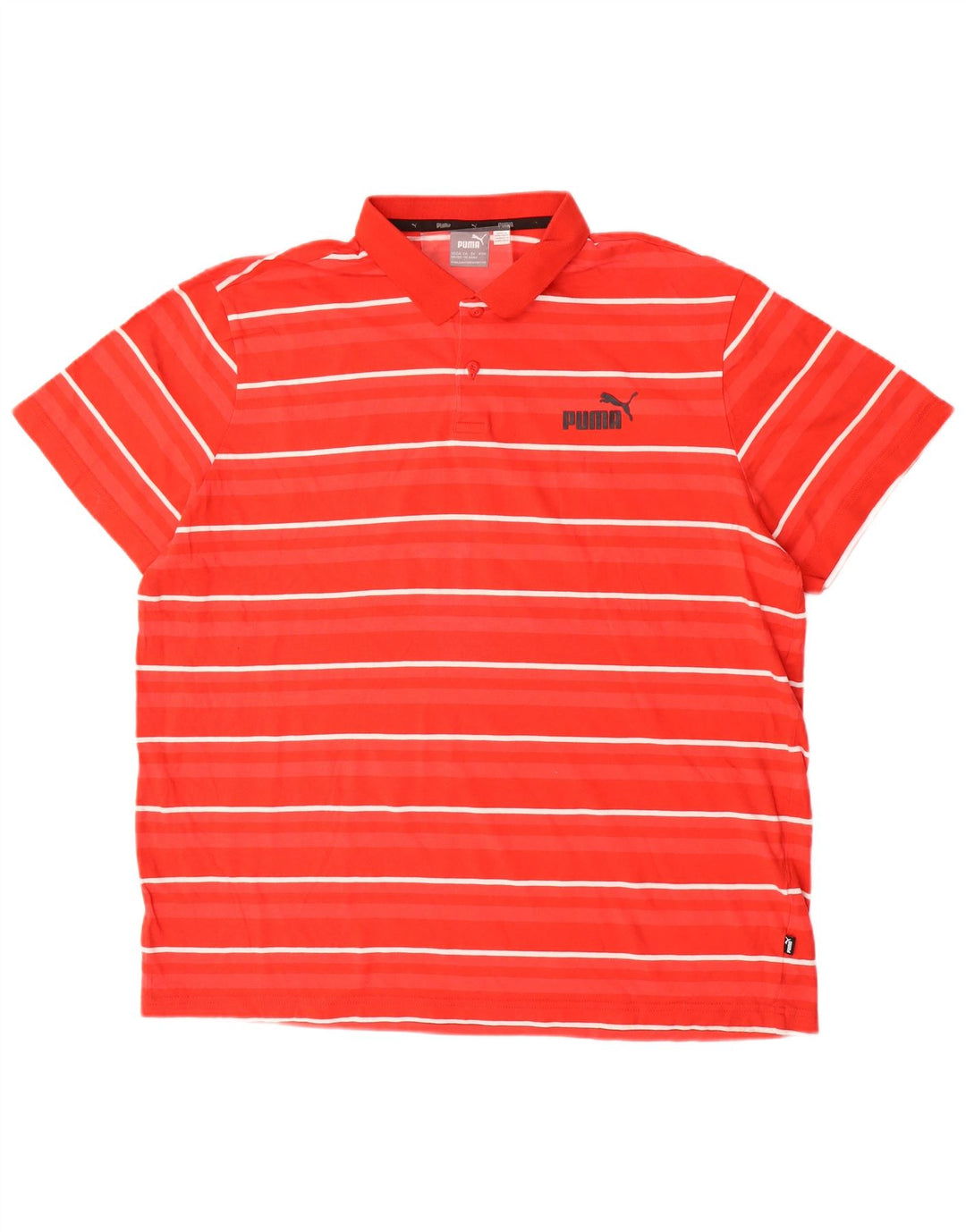 PUMA Mens Polo Shirt 2XL Red Striped