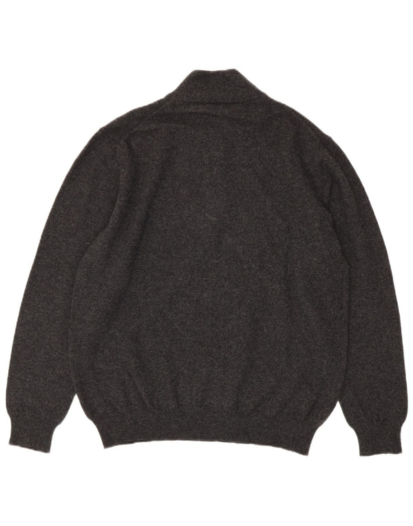 Harmont & Blaine Jersey con cuello y cremallera para hombre, talla 3XL, lana gris