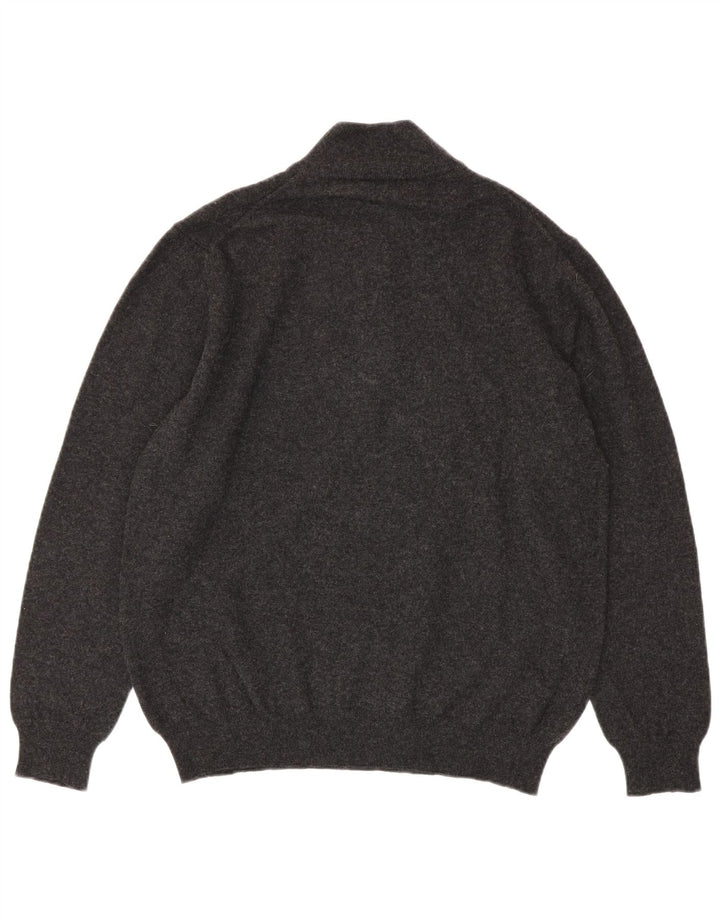 Harmont & Blaine Jersey con cuello y cremallera para hombre, talla 3XL, lana gris