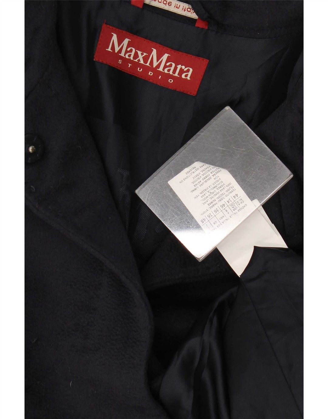 Max Mara Abrigo para mujer Reino Unido 46 Grande Lana virgen azul marino