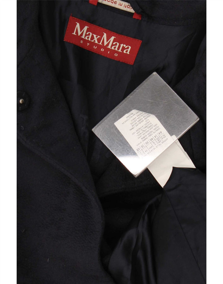 Max Mara Abrigo para mujer Reino Unido 46 Grande Lana virgen azul marino