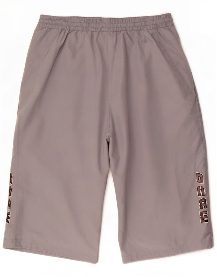 Umbro Bermudas estampadas para hombre, pantalones cortos deportivos, poliéster gris grande