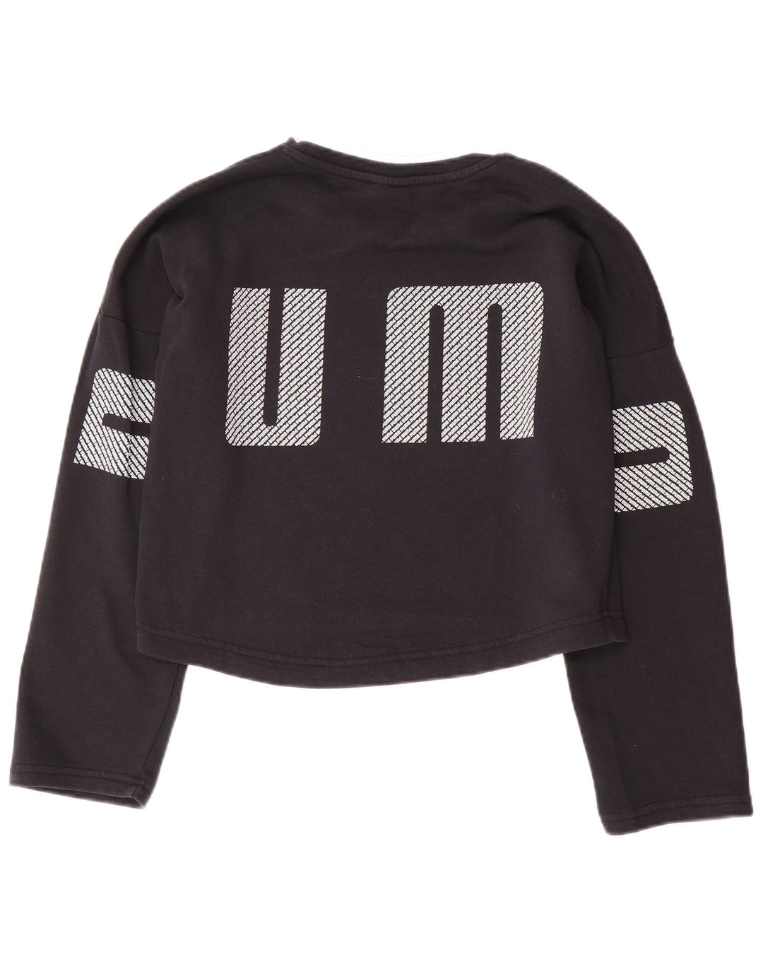Puma Mujer Oversize Crop Graphic Sudadera Jumper UK 10 Small Negro